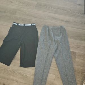 Black Capri Pants and A Pair of Gray Wool  Dress Trousers. Size 10 Petite